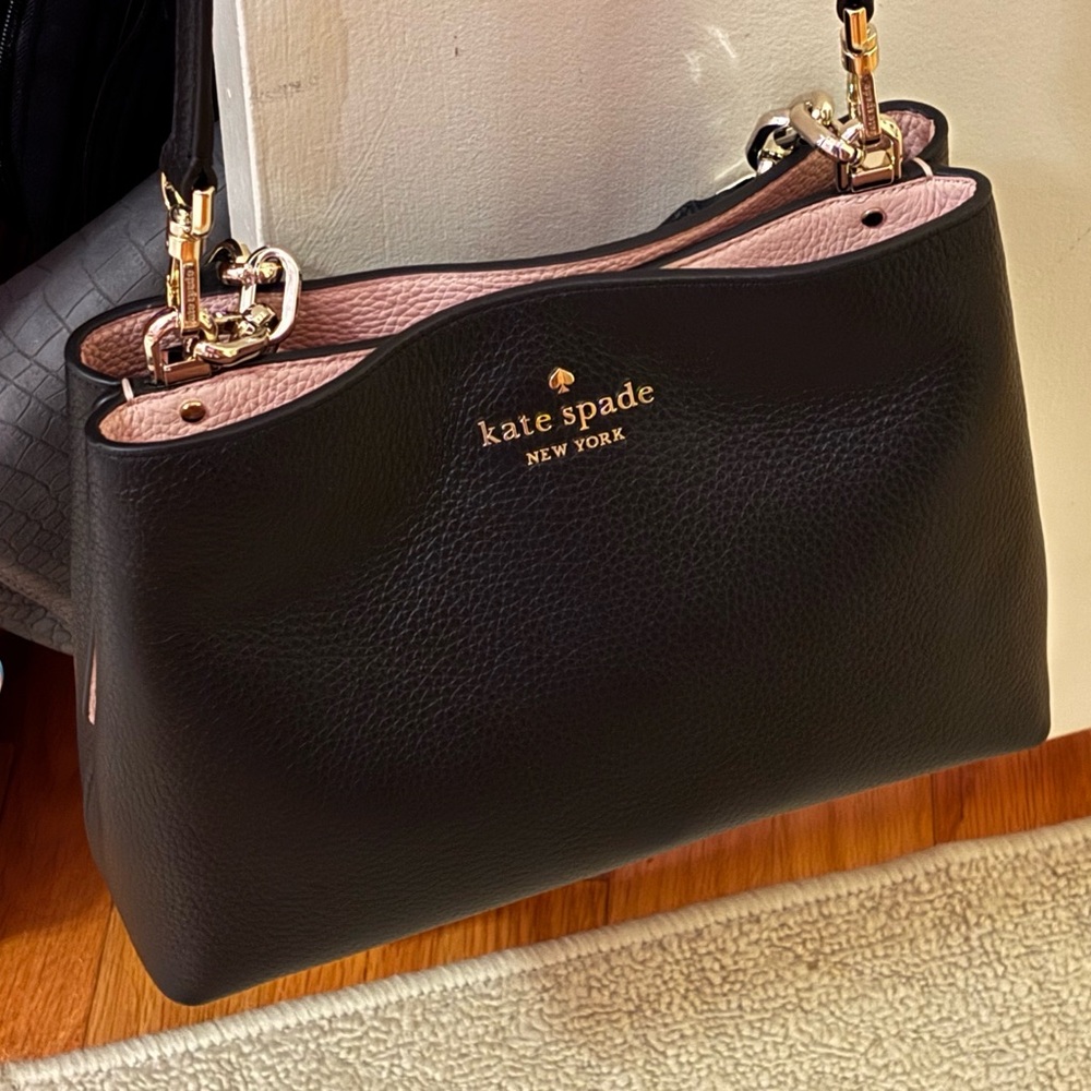 Kate Spade Aubrey black/pink convertible top handle bag crossbody